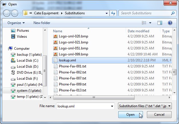 Load Substitution File