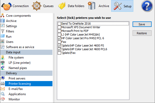 Printer License available