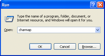 Run: charmap