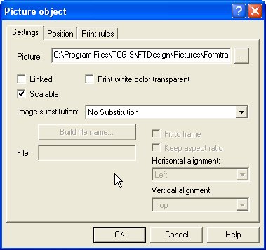 Picture Object - Settings