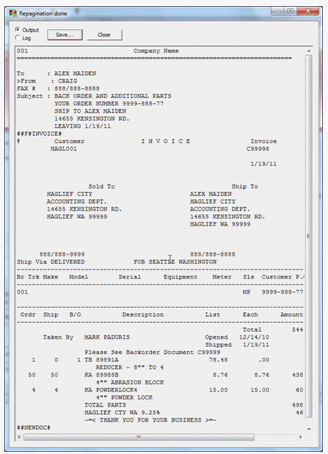 Repagination Output test