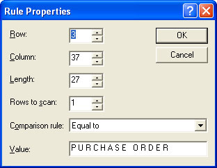 rule properties dialog box