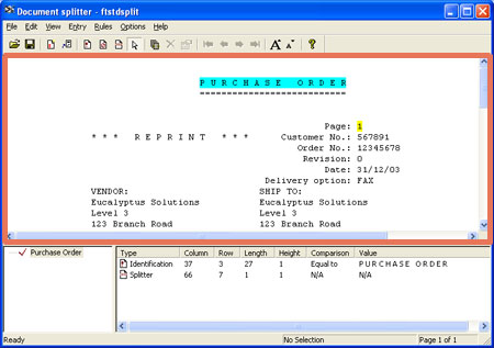 Loaded file in FTSplit