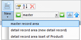 Area New Selection Pull-down